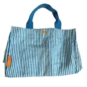 Shiseido Blue Striped Spacious Handbag